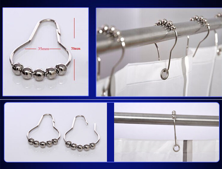 Door Curtain, Window Curtain Hanging Rings, Shower Curtain Accessories, Shower Curtain Rod Hanging Rings, Stainless Steel Metal Gourd Ball Hooks, Shower Curtain Rings