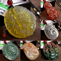 Natural water plant agate pendant Ice agate necklace pendant Couple Agate female male chalcedony pendant tg510