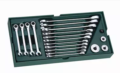 Shida Five Gold Instrumental-Group Suite 19 Dual-use Quick Wrench Opening Plum Wrench Suit Quick Wrench Set set