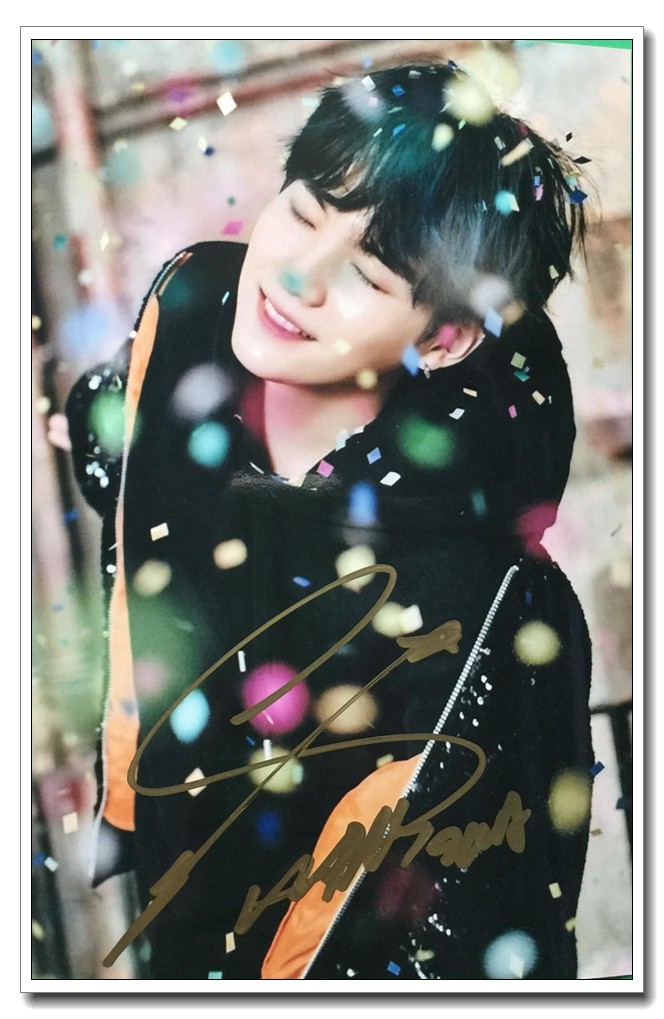 BTS Bulletproof Juvenile Regiment SUGA Min's autograph WINGS follow-up promotional photo B paragraph