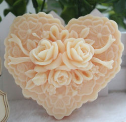 ສະບູ່ເຮັດດ້ວຍມື ສະບູ່ແມ່ພິມ toast silicone soap mold food grade silicone heart-shaped rose soap mold zx385