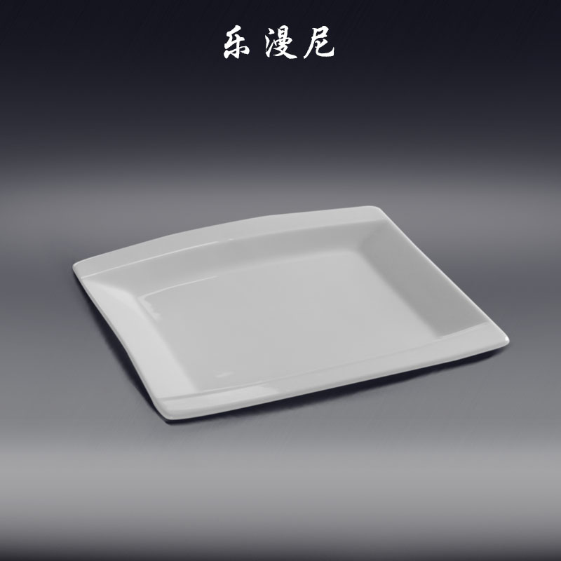 Le diffuse, tetragonal ferry plates - pure white porcelain dish steak western abnormity