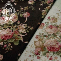 Zen ● DIY vải cotton thủ công / vải twill Cung điện sơn dầu hoa trà vải cotton poly
