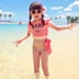 2016 bé gái hàn quốc sọc chia áo tắm trẻ em bikini phù hợp với áo tắm Bộ đồ bơi của Kid