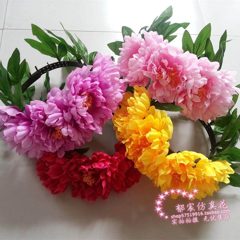 Peony Garden Simulated Peony Hat Dance Garden Walk Garden Hat Peony Garden Hat Young Peony Festival Decoration Flower