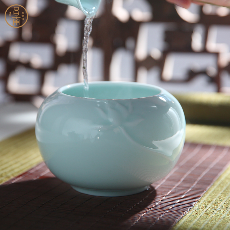 Chang south shadow green writing brush washer wash to jingdezhen ceramic small tea lotus cup wash to kung fu tea tea accessories with zero