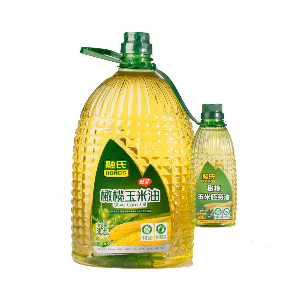 融氏橄榄玉米胚芽油5L/瓶送纯玉米油煎炸专业300ml 一号店食用油