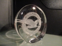 American Pratt & Whitney PW Engine Company glass ornaments