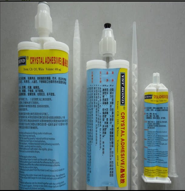 Stand-stick mildew-proof crystal diamond adhesive bright crystal porcelain double component need special two-component glue gun construction 400ml