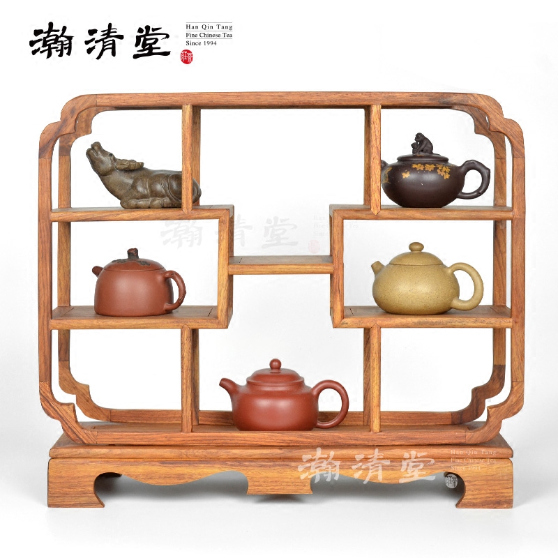 African rosewood small bogu frame Duoboge teapot frame round square Chinese solid wood purple sand pot furnishings
