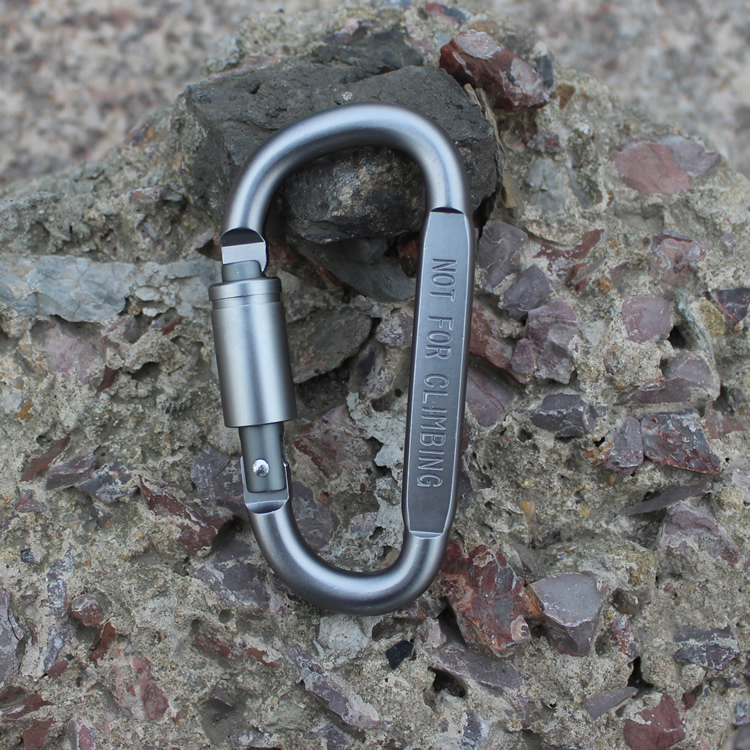 Outdoor climbing buckle hooks fast hanging D type with lock aluminum alloy special hard knots solid nut key buckle backpack water bottle buckle-Taobao
