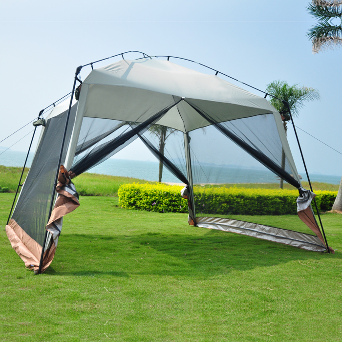 Yingle large outdoor pergola camping barbecue awning 10-person pergola canopy tent