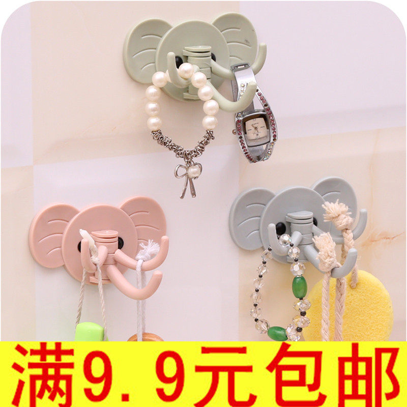 Creative Cute Elephant Wall-mounted Slime Hook Kitchen Bathroom Free of nail rear hooks multipurpose powerful adhesive adhesive free of marks