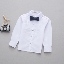 Childrens new cotton Korean version of long sleeve shirt boy white shirt children beat white shirt white shirt