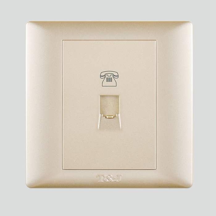 Space-based Electrical Switch Panel Specializes In Pleatrium Series One American Telephone Socket Champagne Gold