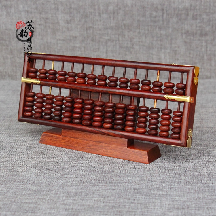 Mahogany abacus red acid branch wooden abacus children's wooden old-fashioned small abacus wood carving abacus gift ornaments