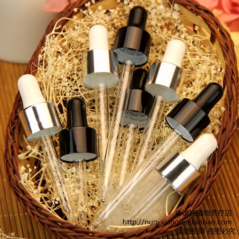 Only black rubber head single glass straw only straw with essential oil bottle 5ml - 100ml oil conditioning promise