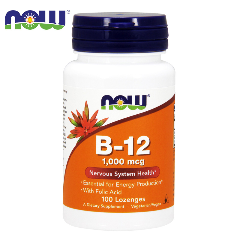 美国now foods/诺奥维生素B族复合片缓解熬夜疲劳1000mcg*100片