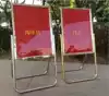 Thickened hotel water card L-shaped foot indicator Stainless steel welcome card folding advertising billboard display stand