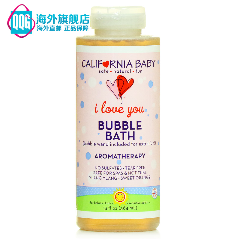 美国直邮 加州宝宝我爱你泡泡浴解决湿疹痱子皮肤不适 384ml