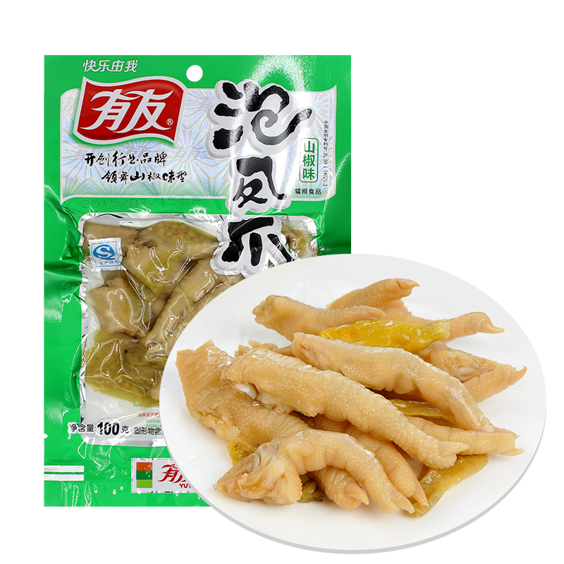【天猫超市】有友 泡椒凤爪 山椒味100g/袋 重庆特产零食小吃○