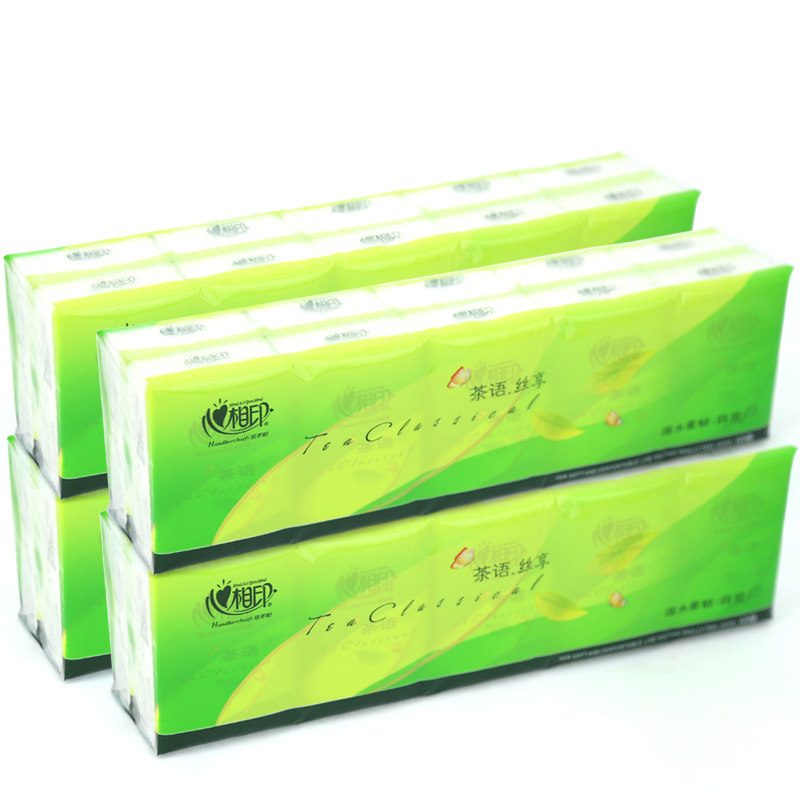 心相印茶语四层纸手帕纸面巾纸餐巾10包/条*4条 C3610