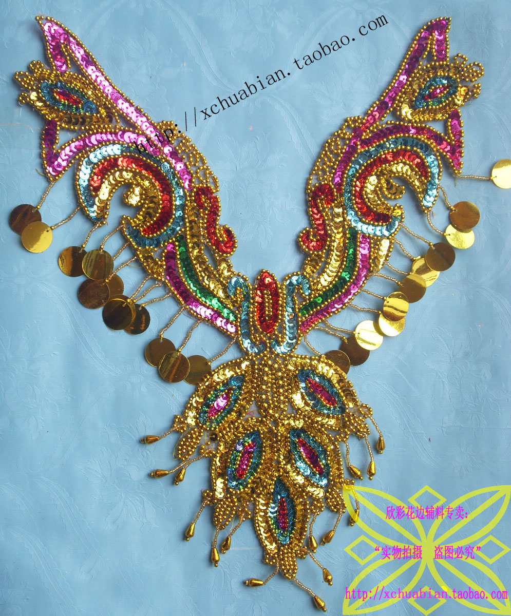 Factory direct clothing accessories accessories ethnic dance decorative flowers diy handmade beads corsage gold and silver color