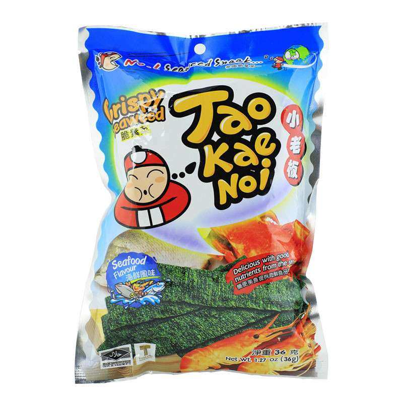 【苏宁易购】泰国小老板炸海苔-海鲜味36g/袋
