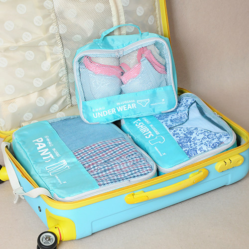 Foreign trade household Korean visible business trip travel clothes storage bag clothing finishing bag wash bag shoe bag three-piece set