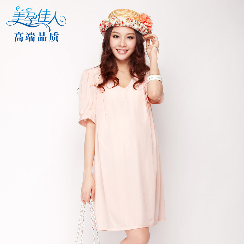 Fashion Gestational Woman Dress Summer Dress Pregnant Woman Summer Dress New Pregnant Woman Dress Xia Han Edition Pregnant Woman Foreign Dress Short Sleeve 3322