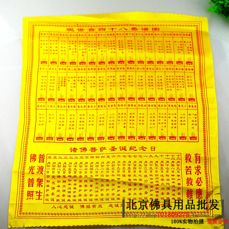 Guanyin's fragrant spectrum Tuanyu Guanyin 48 fragrant fire atlas to burn the fragrant cloth