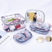 Transparent waterproof cosmetic bag fashion small mini portable Korean simple large capacity portable multi-function storage bag