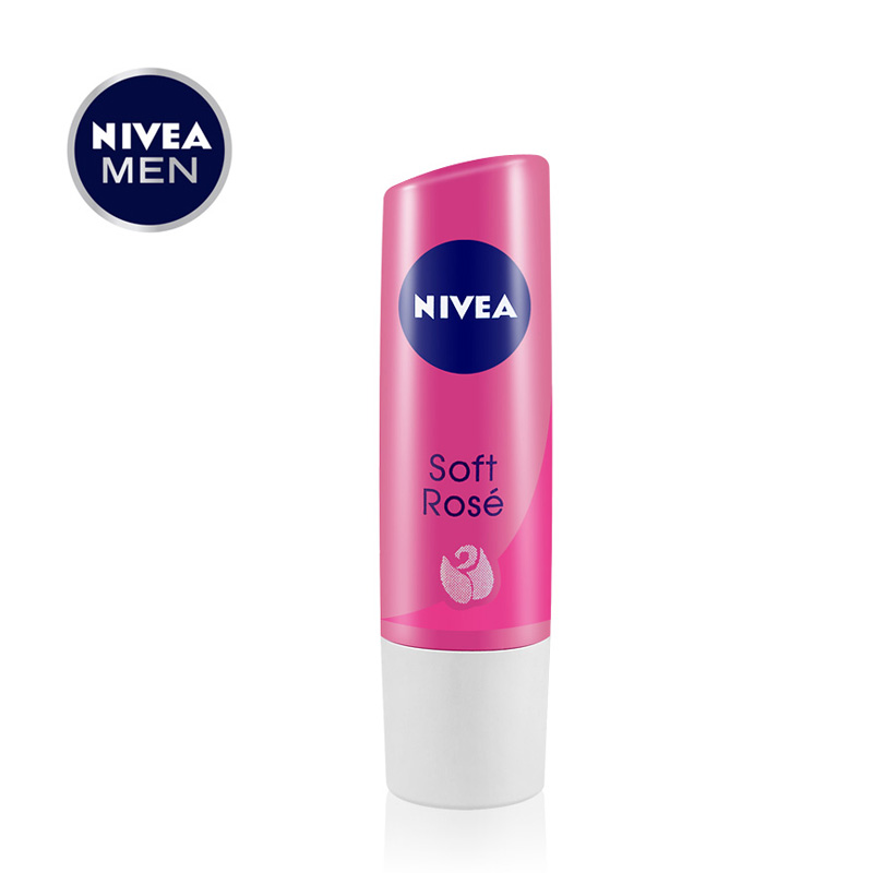 Nivea/妮维雅女士好气色润唇膏4.8g 玫瑰红 补水保湿滋润防裂