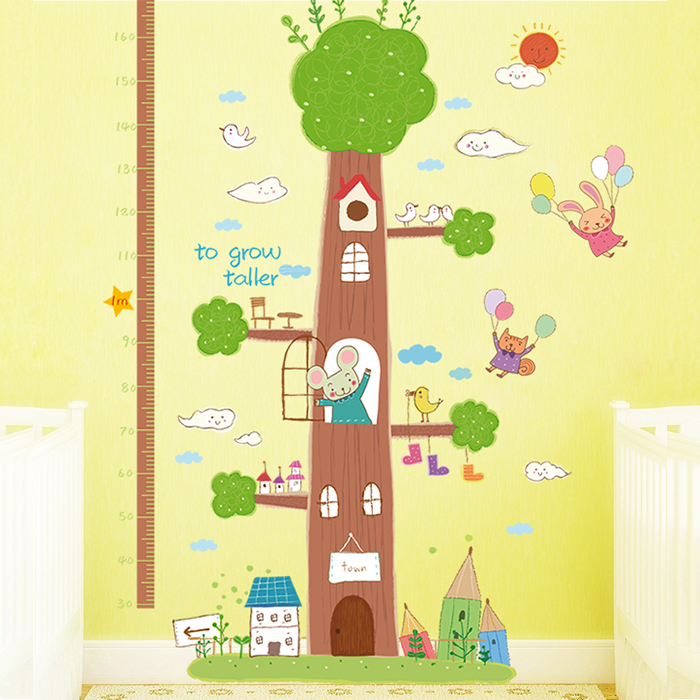 Wall Sticker Pencil Tree Animal Measurements Height Sticker Children Room Bedrooms Carflux Height Stickers Kindergarten Classroom