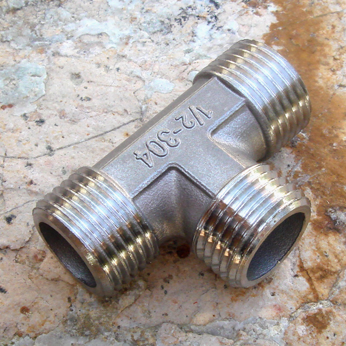 304 stainless steel T type 40% triple outer wire tee joint oil resistant and corrosion resistant high and low temperature pipe shunt water pipe