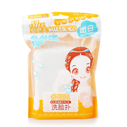 蓝印美妆 盒装洗脸粉扑 洁面扑 洗脸海绵 大号方形 多起泡