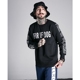 Hàn Quốc oversize cổ tròn BF gió in hip hop đường phố Mỹ giản dị áo hoodie trùm đầu nam và nữ áo len dài tay Áo len