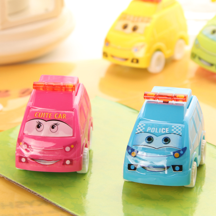 Movable car pencil sharpener racing car cartoon cute pencil sharpener single hole toy pencil sharpener primary school student gift