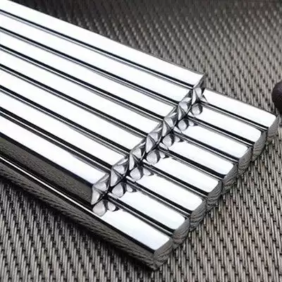 German quality 304 stainless steel chopsticks Japanese cuisine and Korean square chopsticks hollow metal chopsticks anti-skid anti-scalding