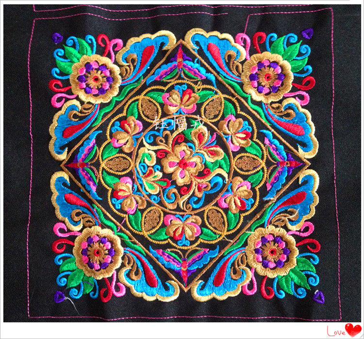 Ethnic Embroidery Pieces Embroidered Home Accessories Ethnic Embroidery Silk Thread Cloth Patch Accessories