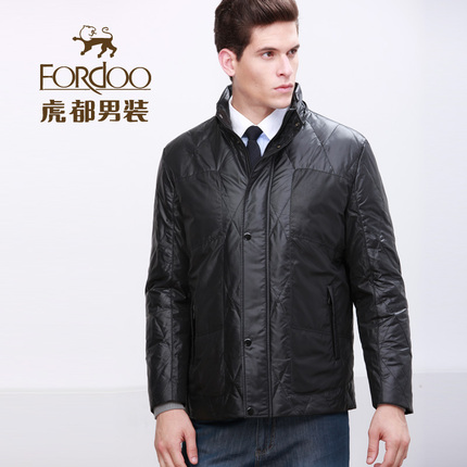 特惠虎都男士加厚羽绒服 白鸭绒时尚短款外套 商务修身冬新款男装
