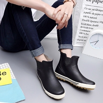 Xia male adult rain shoes plus velvet cotton low-top Korean leisure boy boy 12-15 year old male short tube waterproof boots rain boots