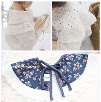 Japanese shawl 360-degree bib retro flower lace cotton baby baby saliva towel girl fake collar