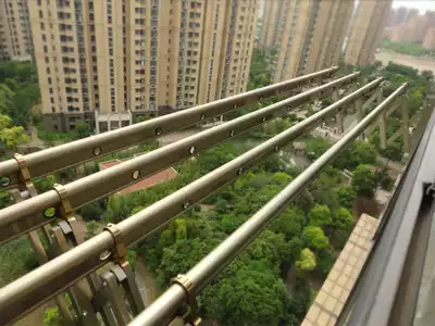 Outdoor push-pull drying rack champagne push-pull hanger space aluminum floating telescopic drying rack bag installation