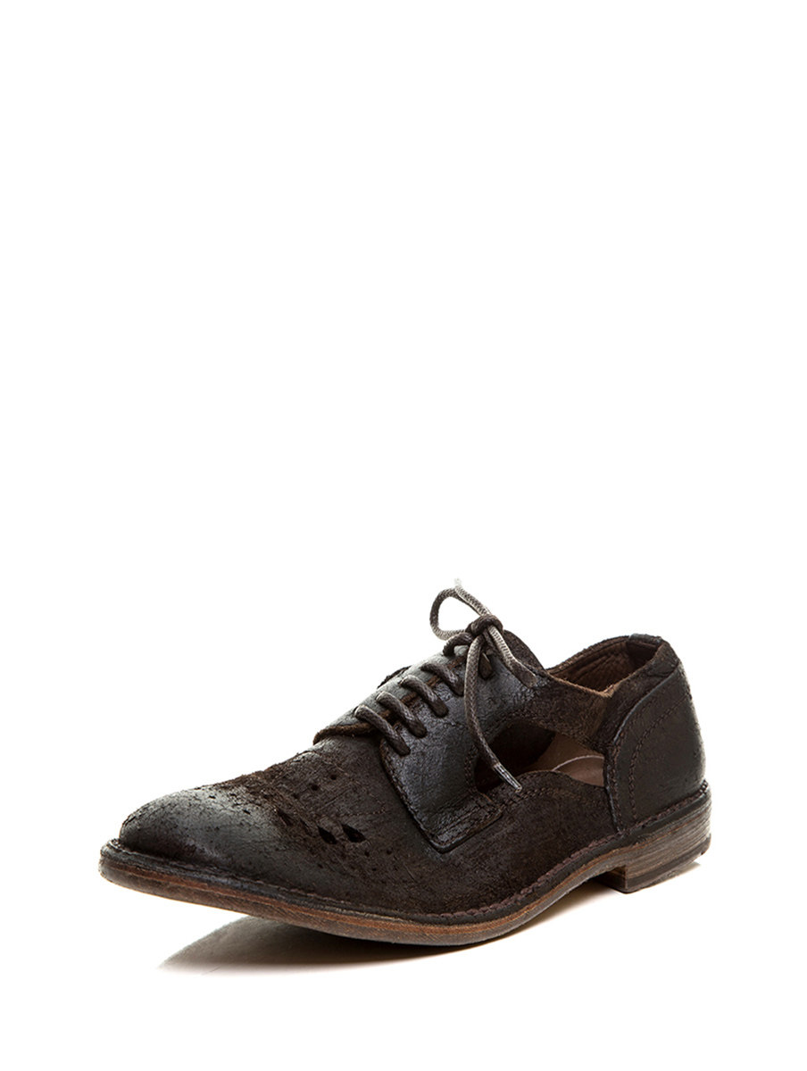 Dolce&Gabbana 褐色做旧镂空德比鞋