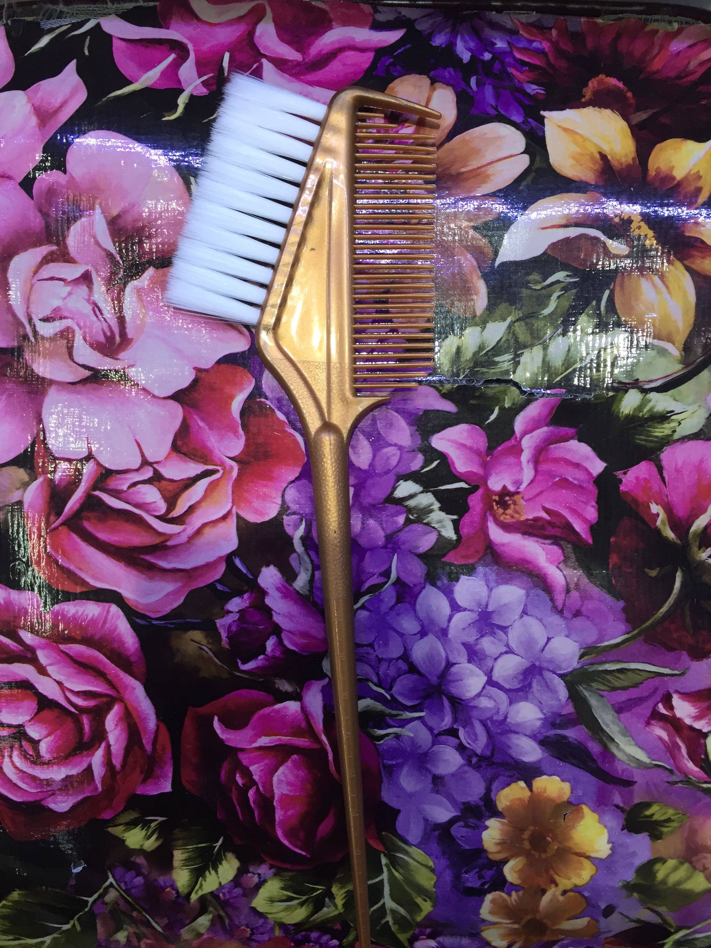 Hair dyeing cream tools professional baking oil dyeing hair comb baking oil on both sides ironing white hair brush inverted film Care brush