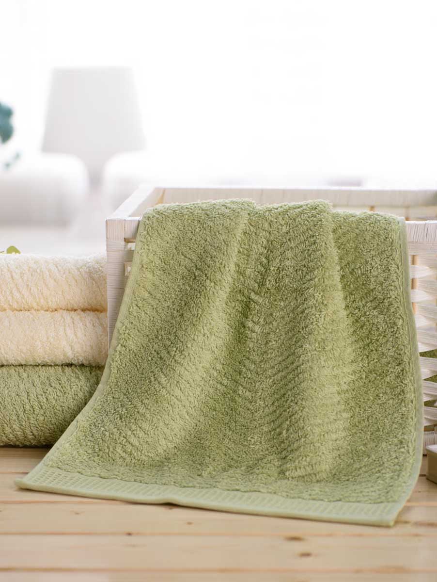 terry palmer|绿色断档蜂窝埃及棉面巾2条装（送2方巾）