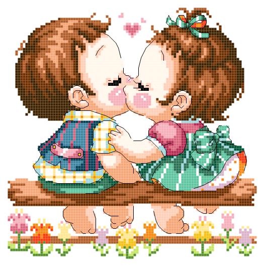 Cross embroidered electronic drawings 4681 pro-pro 2 cute cartoon clasps figure 99W* 100H24 color PAT source files