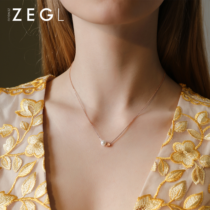 ZENGLIU 2021 new necklace women's light luxury niche simple clavicle chain net red ins love pendant jewelry