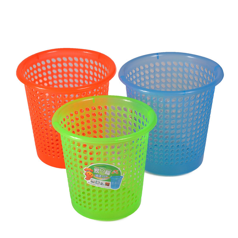 Plastic hollow ring trash bin toilet Uncovered trash basket household living room kitchen large basket trash canister